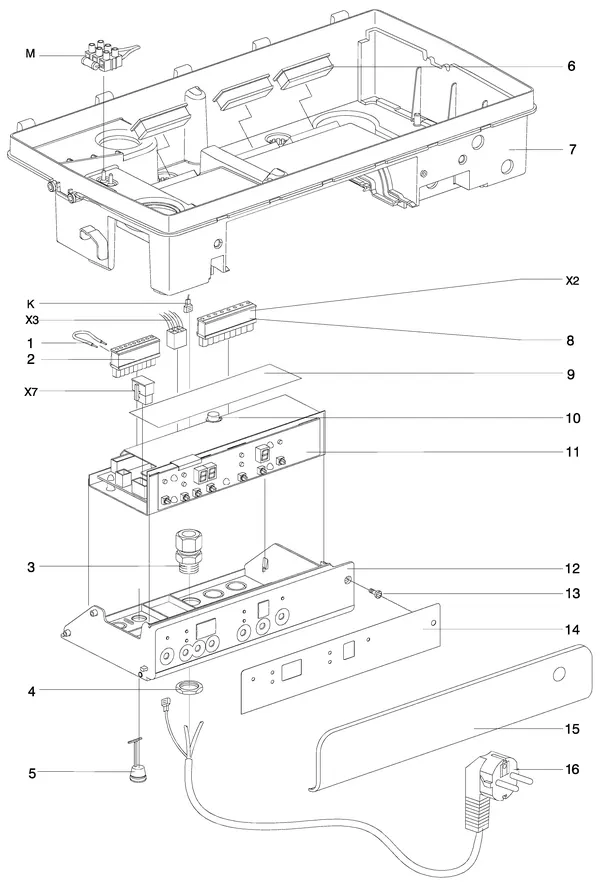 Exploded view Intergas Kompakt Solo HRE 30: Burner control unit
