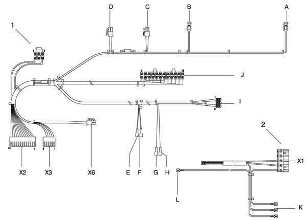 Exploded view Intergas Kombi Kompakt HR 22: Bedradingen tot 31 december 2005