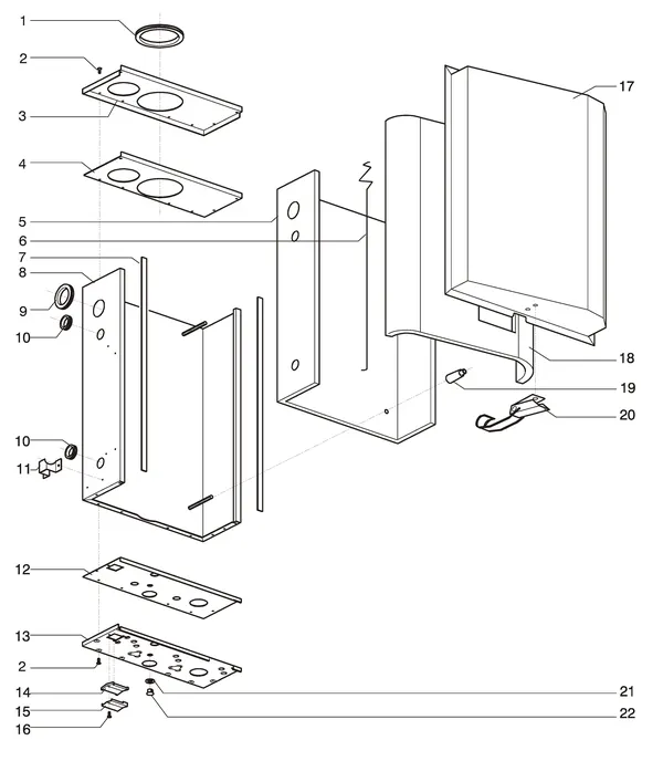 Exploded view Intergas Prestige CW6: Binnenmantel