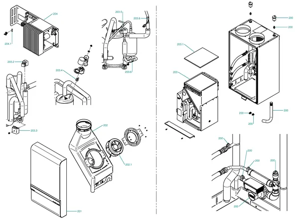 Exploded view Itho Daalderop HP Cool Cube: Overview