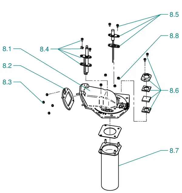 Exploded view Itho Daalderop CombinAir 2.5/24/33: Brander ventilator