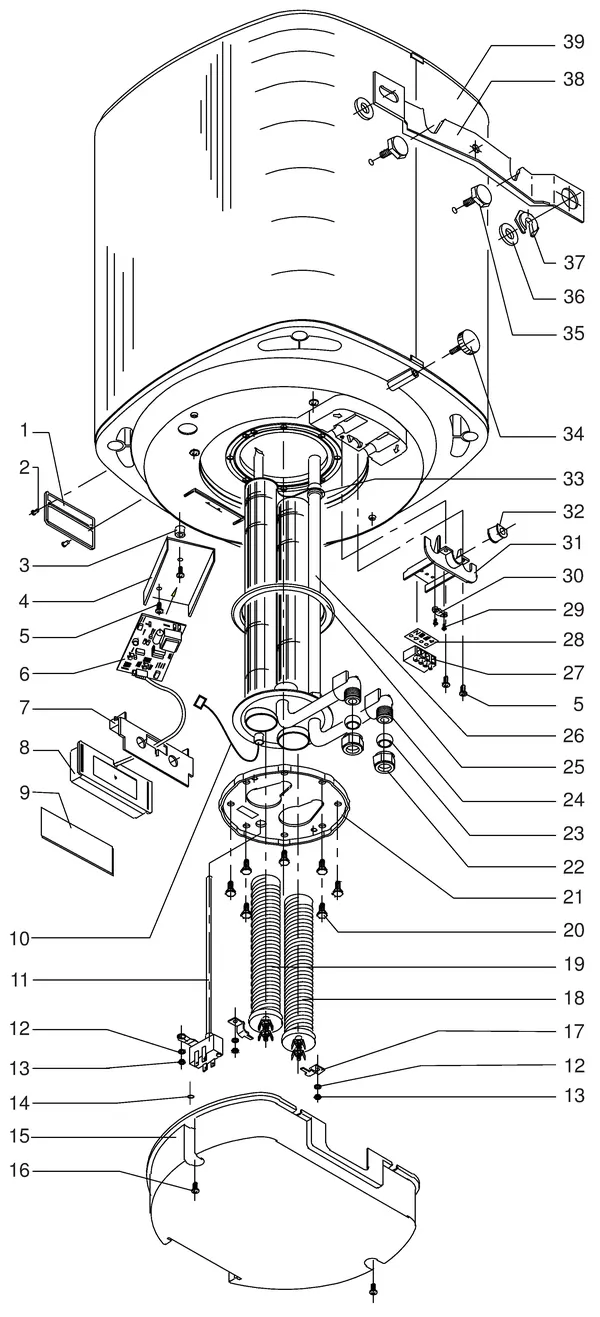 Exploded view Itho Daalderop Duo Sensor 120: Overview