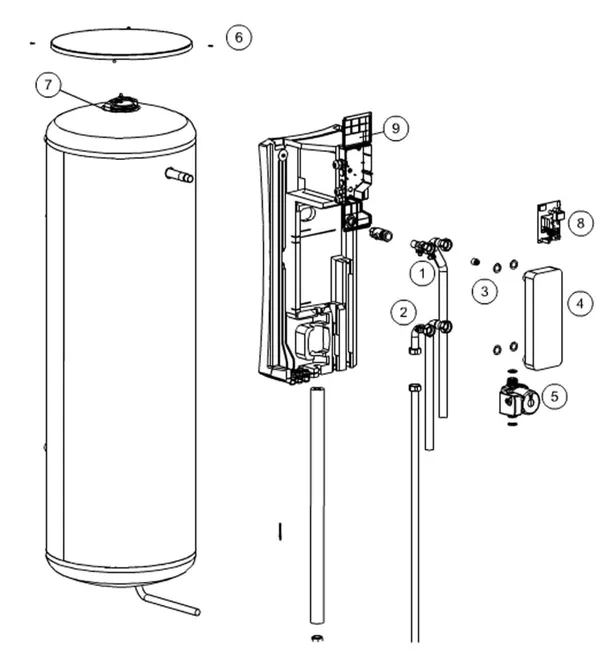 Exploded view Itho Daalderop OLB 300 ES: Overview