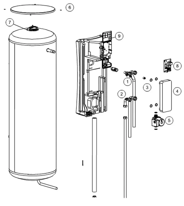 Exploded view Itho Daalderop OLB2 90 DDS: Totaaloverzicht
