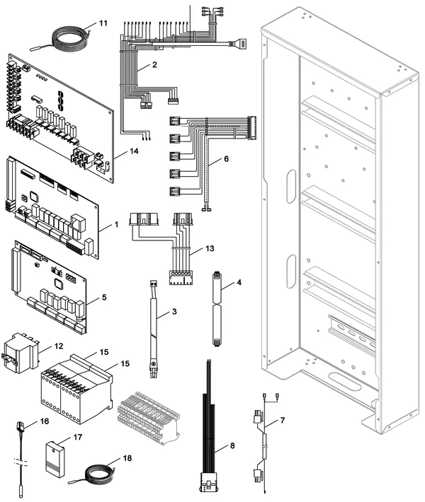 Exploded view Nefit (Bosch) A/W binnenunit 8.0 E: Schakelkast b