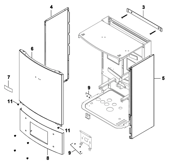 Exploded view Nefit (Bosch) IDU Split 8-15 B: Mantel