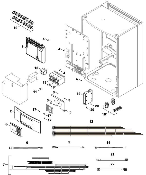 Exploded view Nefit (Bosch) Monoblock IDU 5-9 E: Electrics