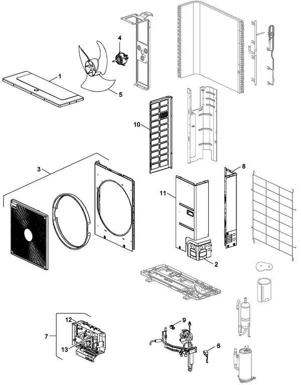 Exploded view Nefit (Bosch) ODU Split 4: Totaaloverzicht