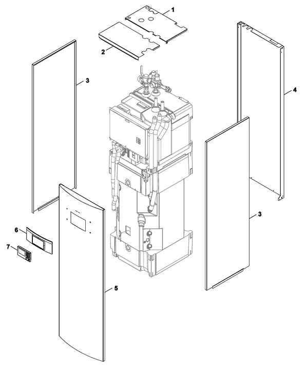Exploded view Nefit (Bosch) IDU Split 8-15 TS: Mantel