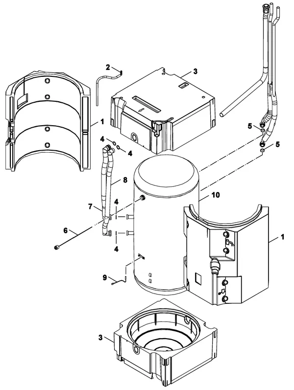 Exploded view Nefit (Bosch) Monoblock IDU 13-17 T: Boiler