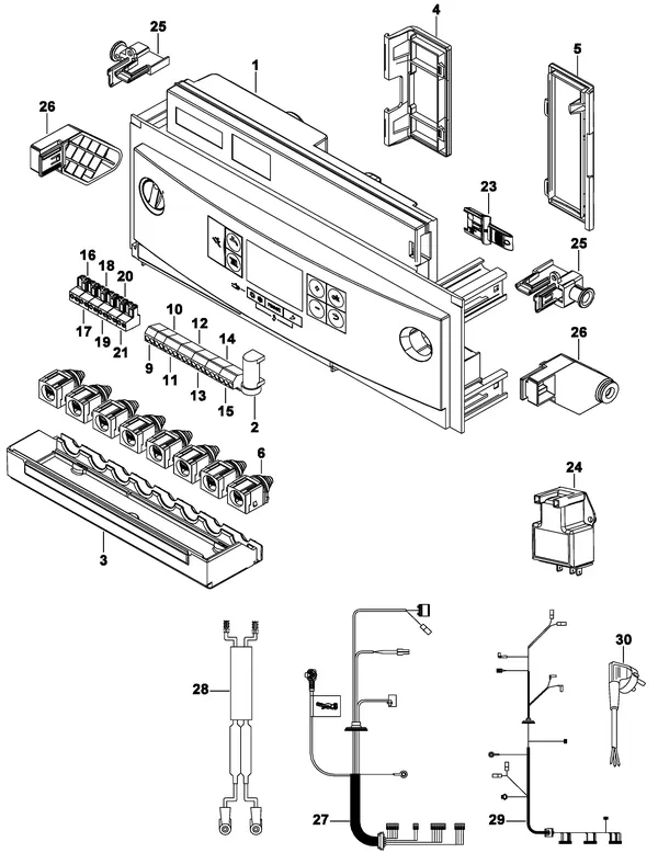 Exploded view Nefit (Bosch) BaseLine HRC24 CW3: Burner control unit