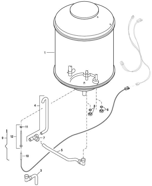 Exploded view Nefit (Bosch) EcomLine Classic HRC 22H: Waterzijdig