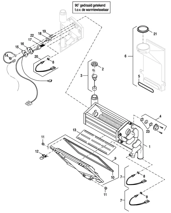 Exploded view Nefit (Bosch) EcomLine Classic HRC 22H: Wisselaar