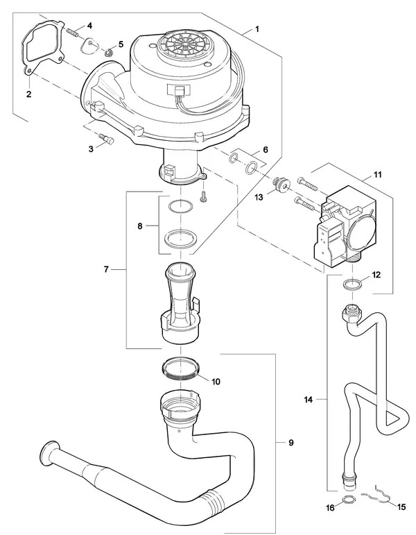 Exploded view Nefit (Bosch) SmartLine Basic HRC 24 CW4: Gas ventilator