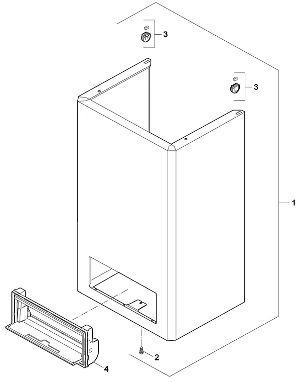 Exploded view Nefit (Bosch) SmartLine HR 24 STD: Casing