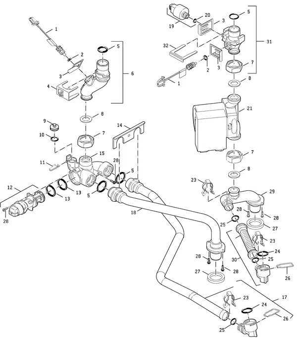 Exploded view Nefit (Bosch) TopLine Aquapower HRC 25 CW5 II: Hydrauliek