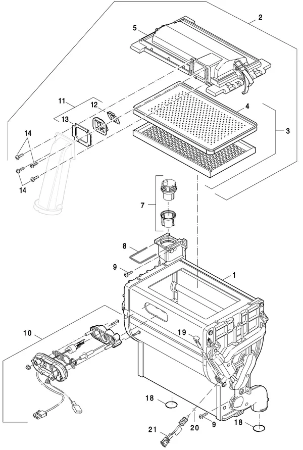Exploded view Nefit (Bosch) TopLine Aquapower+ HRC 25 CW6 II: Warmtewisselaar