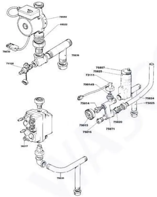 Exploded view Nefit (Bosch) Turbo 21C: Pomp gas valve airclon