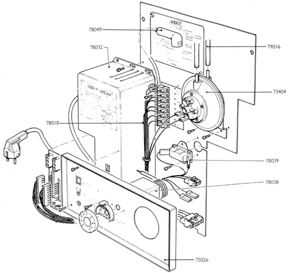 Exploded view Nefit (Bosch) Turbo 80 T21: Casing panel