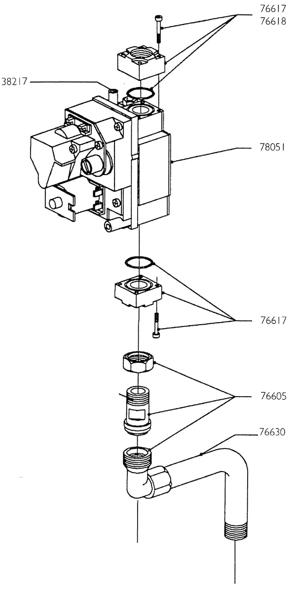 Exploded view Nefit (Bosch) Turbo 90 HR21: Gas control valve