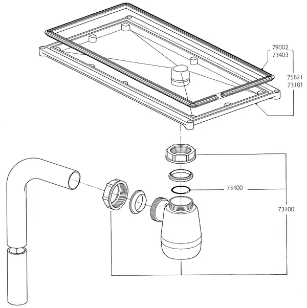 Exploded view Nefit (Bosch) Turbo 90 HR21: Kondensblok