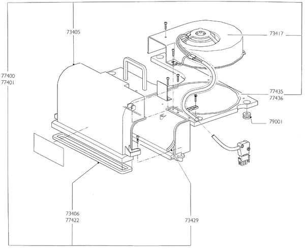 Exploded view Nefit (Bosch) Turbo 90 HR21: Fan