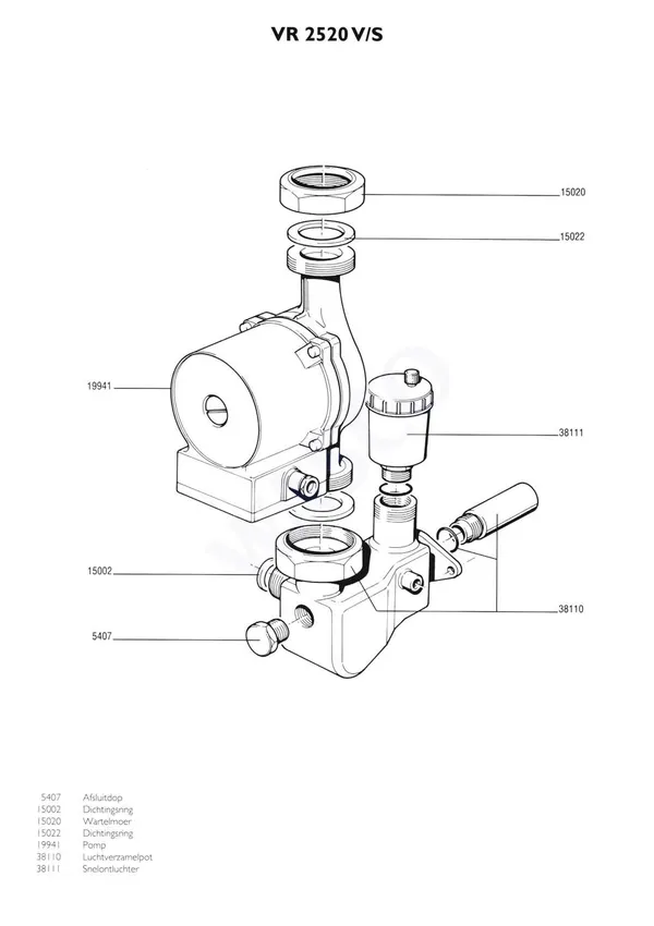 Exploded view Nefit (Bosch) VR 2520S Combi: Pump