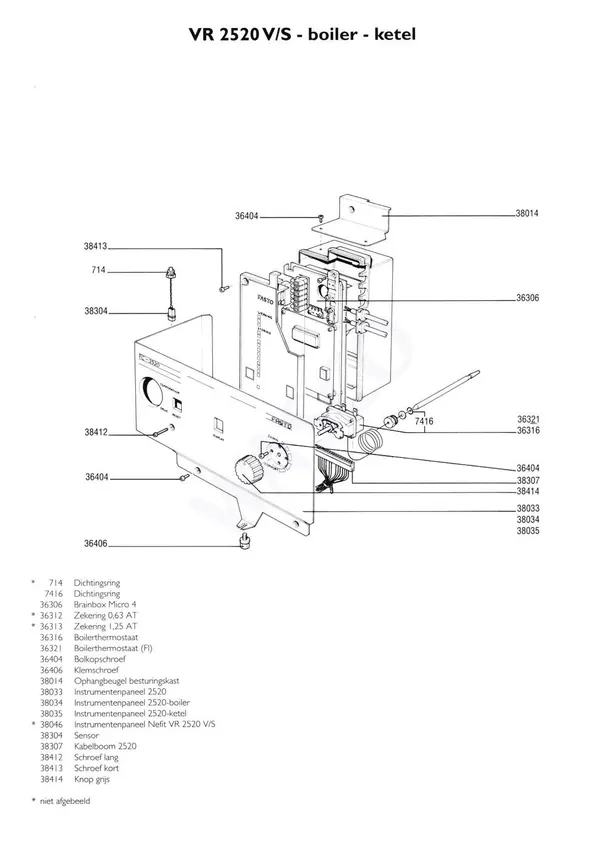 Exploded view Nefit (Bosch) VR 2520S Combi: Control box