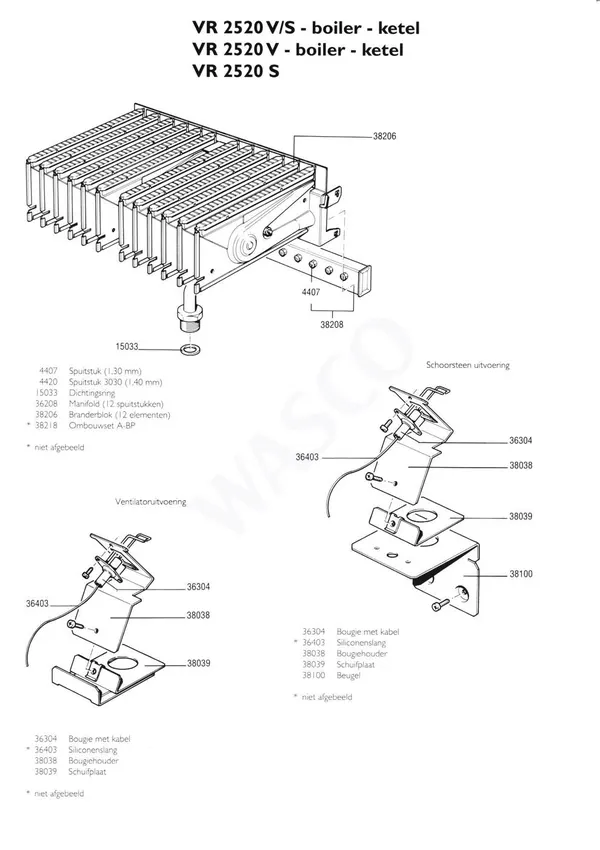 Exploded view Nefit (Bosch) VR 2520V Combi: Burner