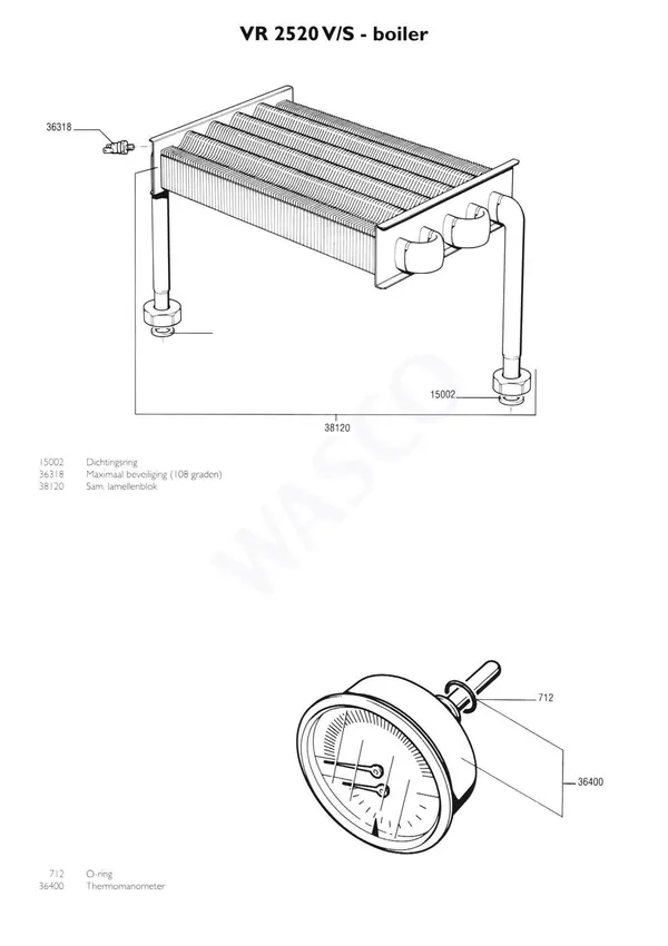 Exploded view Nefit (Bosch) VR 2520V Combi: Heat exchanger