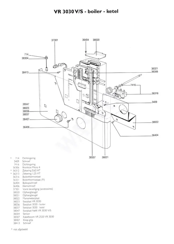 Exploded view Nefit (Bosch) VR 3030S Combi: Regelkast