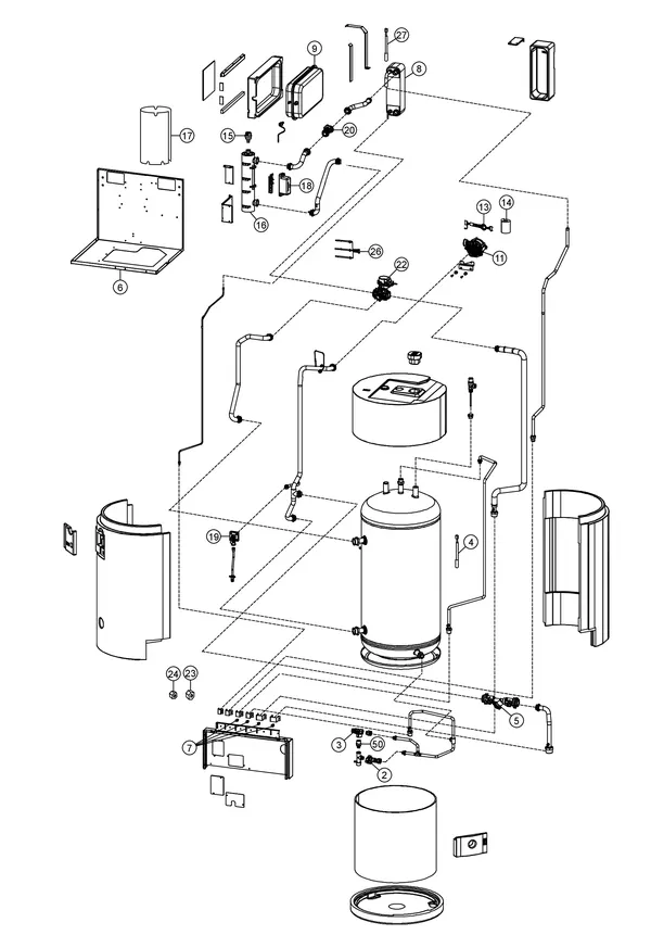 Exploded view Panasonic WH-ADC0309H3E5: Indoor unit