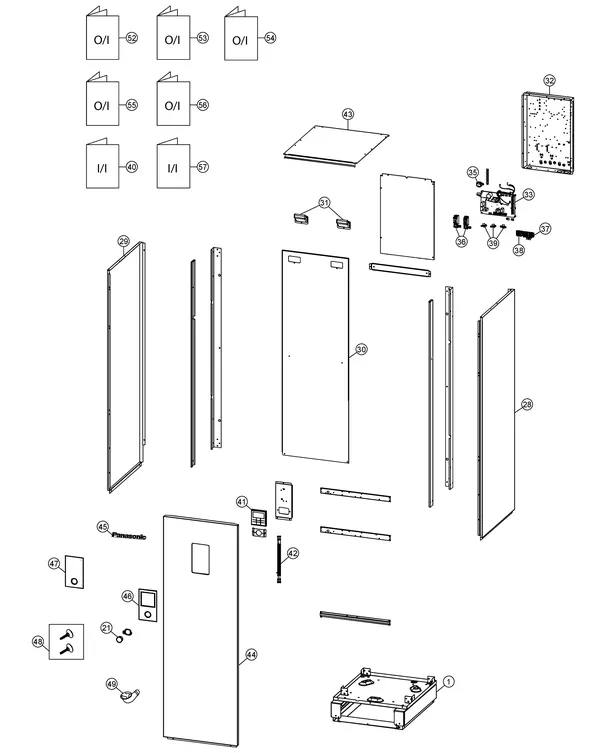 Exploded view Panasonic WH-ADC0309H3E5: Casing parts