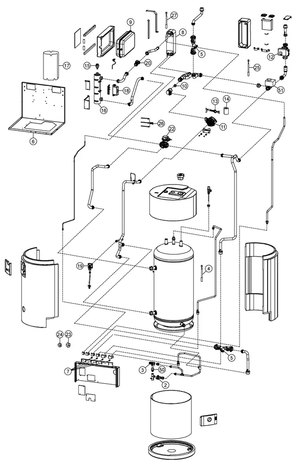 Exploded view Panasonic WH-ADC0309H3E5B: Indoor unit