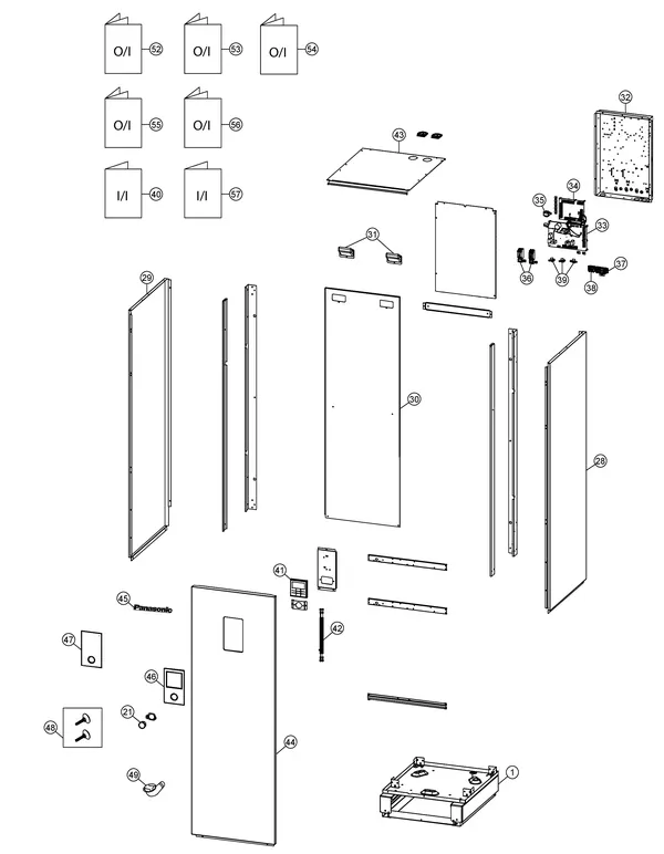 Exploded view Panasonic WH-ADC0309H3E5B: Casing parts
