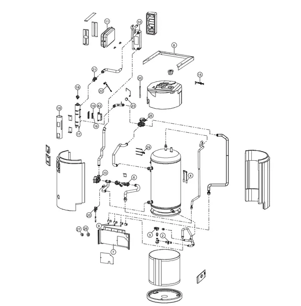 Exploded view Panasonic WH-ADC0309J3E5: Indoor unit