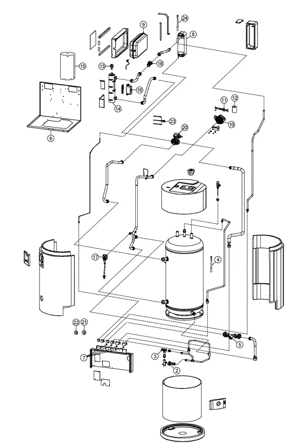 Exploded view Panasonic WH-ADC0916H9E8: Indoor unit