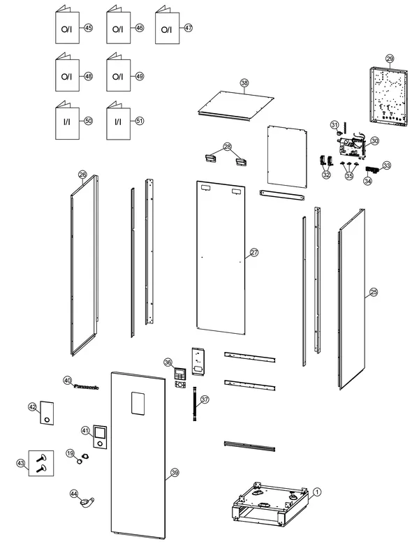 Exploded view Panasonic WH-ADC0916H9E8: Casing parts