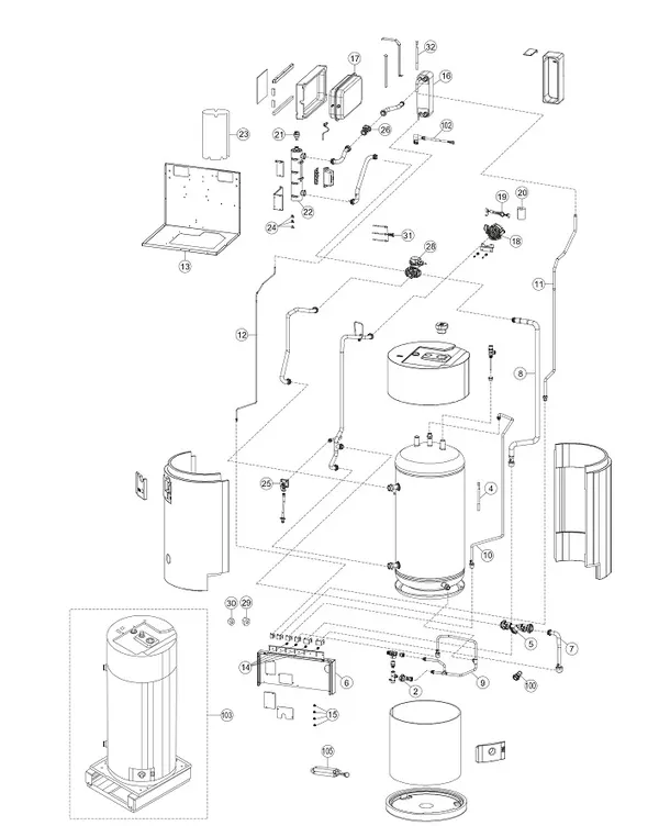 Exploded view Panasonic WH-ADC1216H6E5: Indoor unit