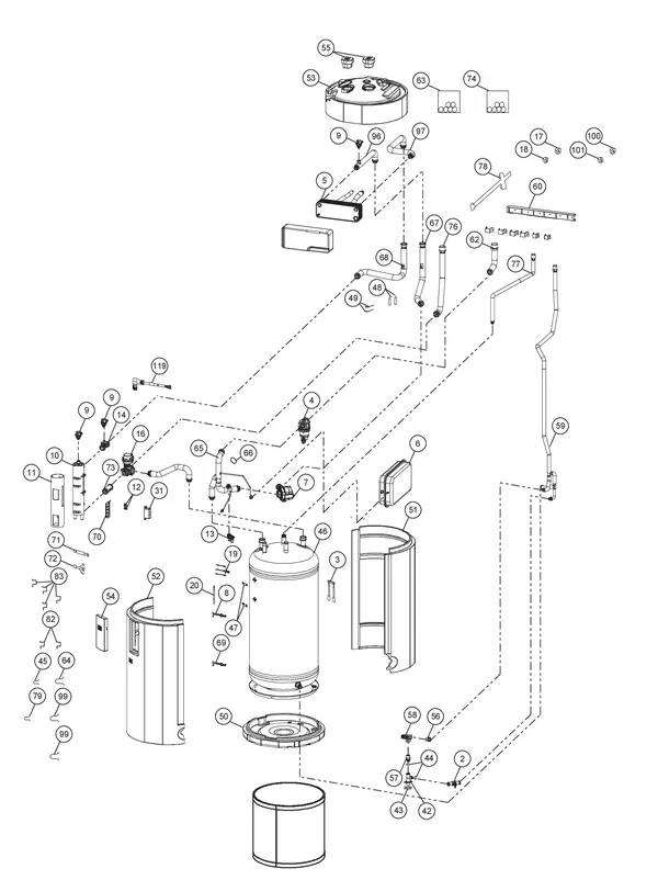Exploded view Panasonic WH-ADF0309J3E5CM: Indoor unit
