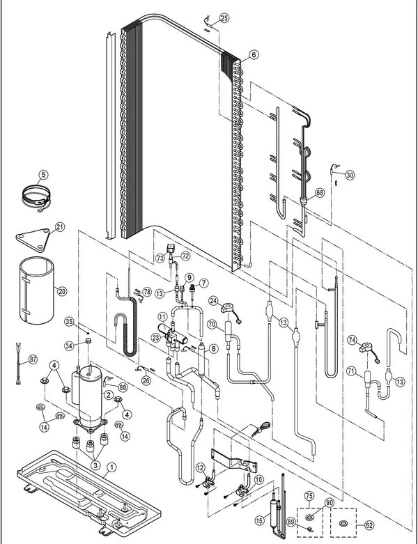 Exploded view Panasonic WH-MXC09H3E8: Refrigerant system