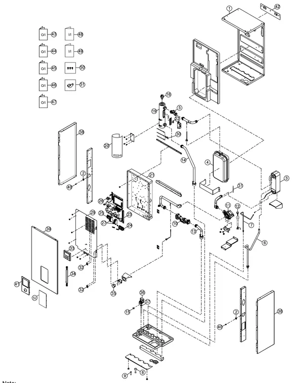 Exploded view Panasonic WH-SDC03H3E5-1: Indoor unit
