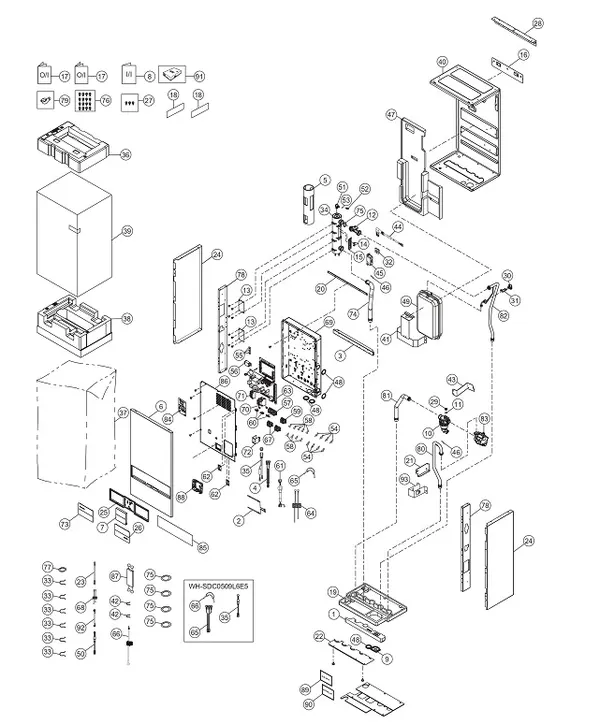 Exploded view Panasonic WH-SDC0509L3E5: Binnenunit