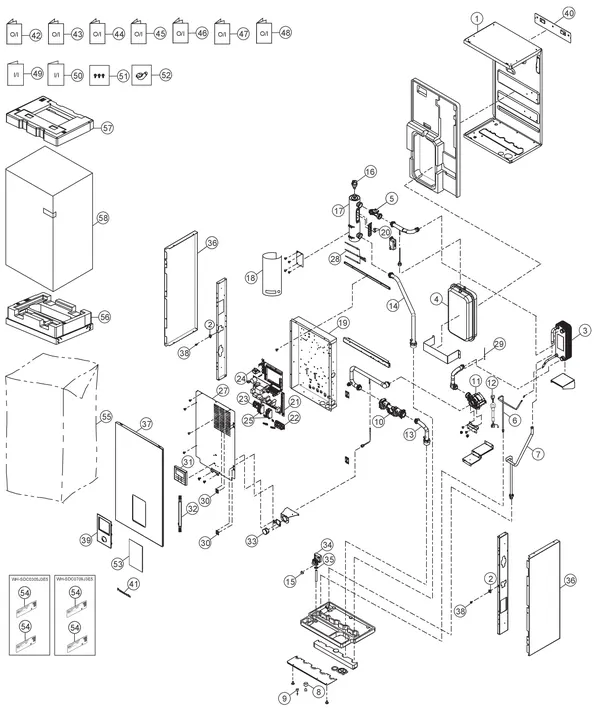 Exploded view Panasonic WH-SDC09J3E5: Indoor unit
