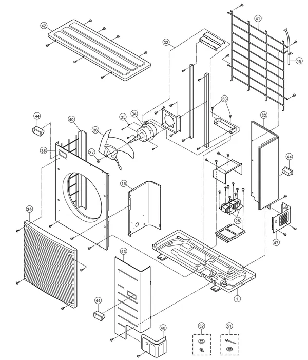 Exploded view Panasonic WH-UD07HE5-1: Buitenunit