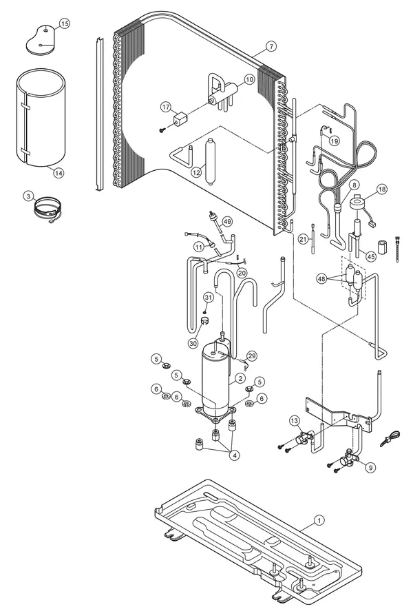 Exploded view Panasonic WH-UD07HE5-1: Buitenunit