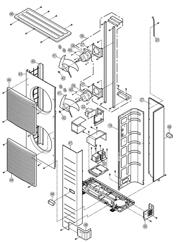 Exploded view Panasonic WH-UD12HE8: Outdoor unit
