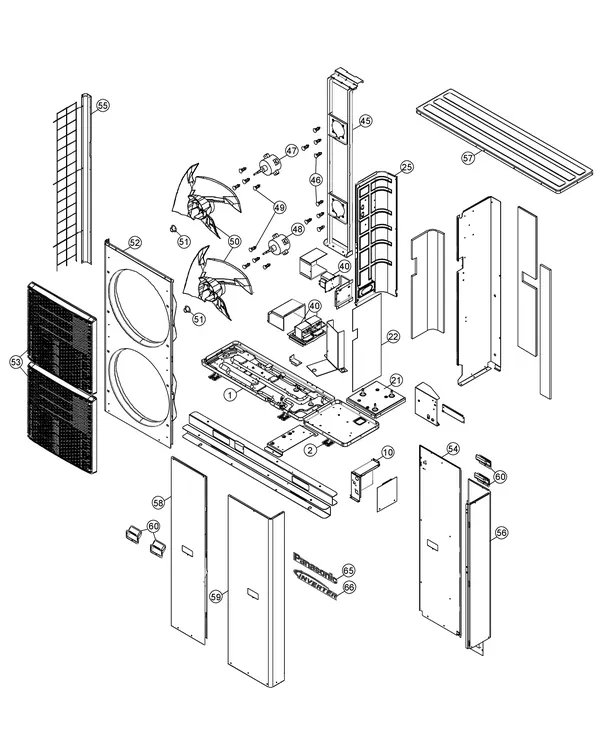 Exploded view Panasonic WH-UQ16HE8: Outdoor unit