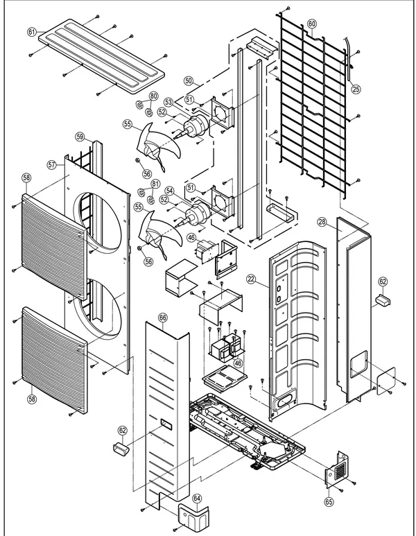 Exploded view Panasonic WH-UX09HE8: Outdoor unit