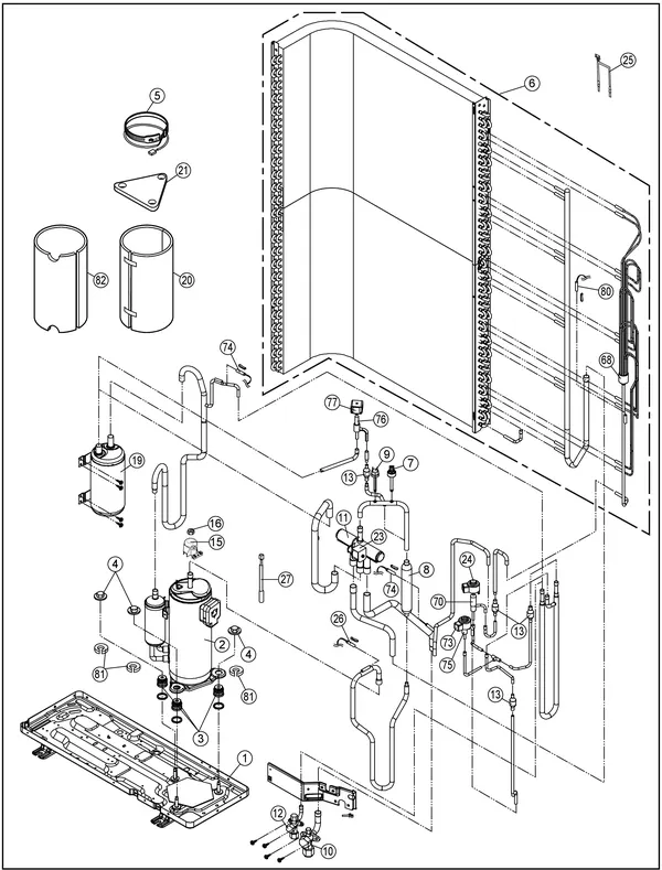 Exploded view Panasonic WH-UX12HE8: Outdoor unit
